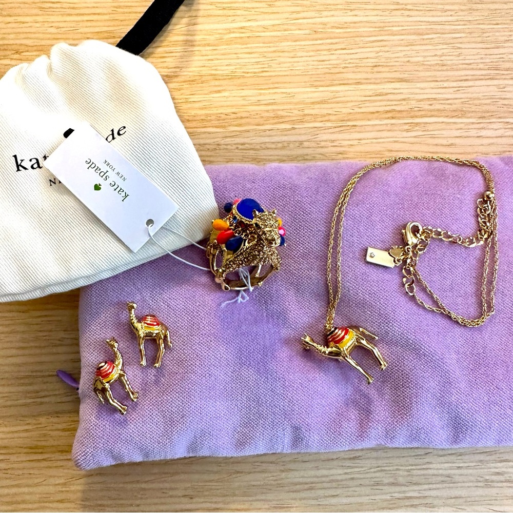 Kate Spade camel jewelry set - includes necklace and earrings